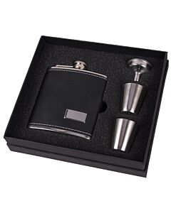 Flachmann Geschenkset Schwarz