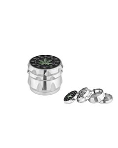 Dreamliner Grinder Aluminium Silber Hanfblatt 4-Teilig
