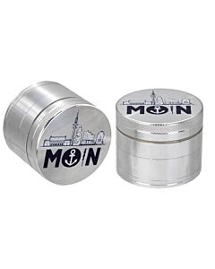 Grinder / Pollinator Aluminium - MOIN Silber  4-Teilig 50mm