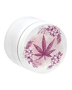 Grinder / Pollinator Aluminium-Pink Flower Power Weiss 4-Teilig 50mm