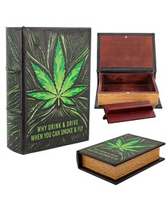 Buch Versteck Holzbox "Smoke and Fly"