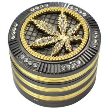 Metall Grinder Golden Leaf 50mm 4-Teilig