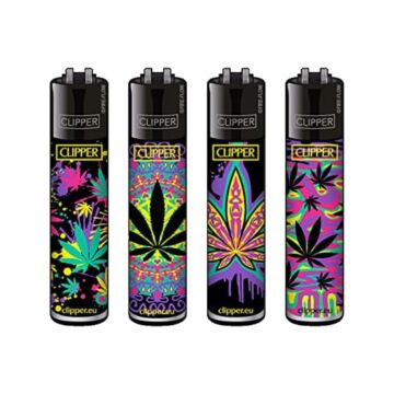 Feuerzeug Clipper - Neon Leaves, Assortiert