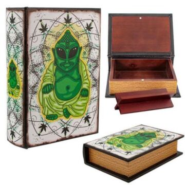 Buch Versteck Holzbox "High Budda"