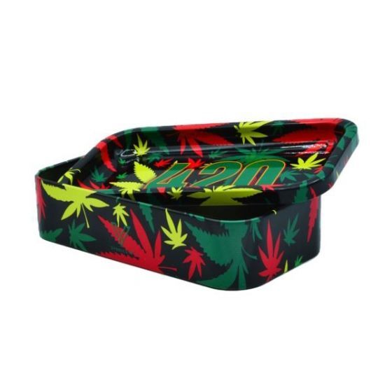 Metalldose mit Tray "Rasta 420" 12.5 x 7 x 3cm Produktbild